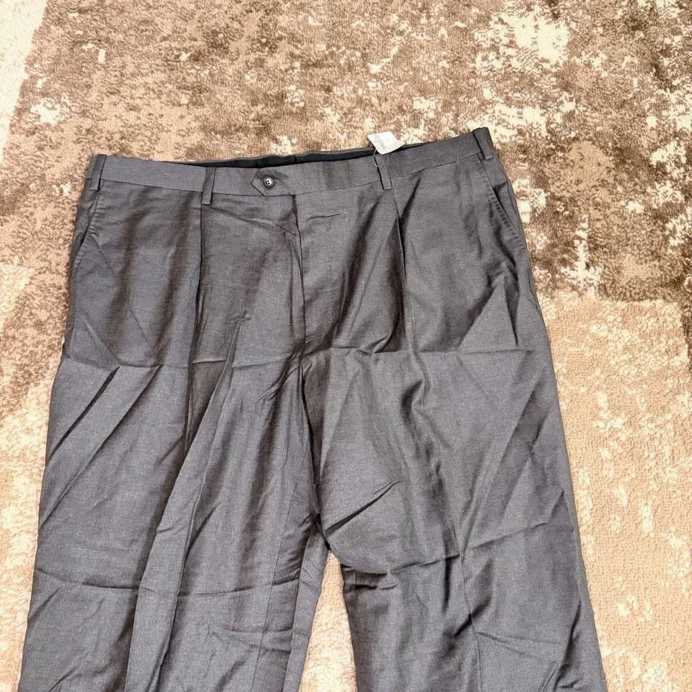 BRIONI Dress Pants Mens 40x31 Gray Trouser  100% Wool Cuffed NWT Business